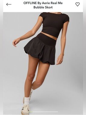aerie Black Bubble Skort